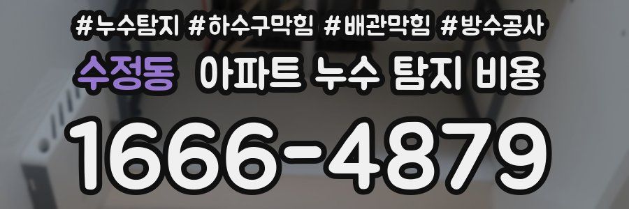 수정동 아파트 누수 탐지 비용