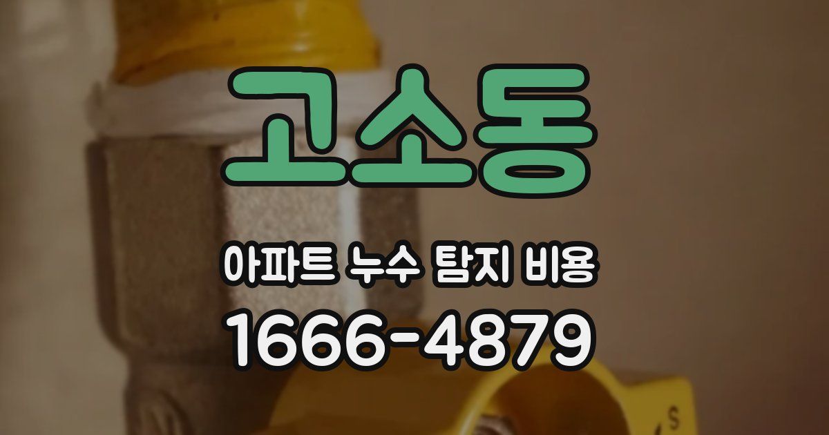 고소동 아파트 누수 탐지 비용