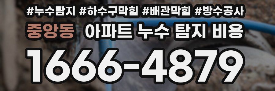 중앙동 아파트 누수 탐지 비용