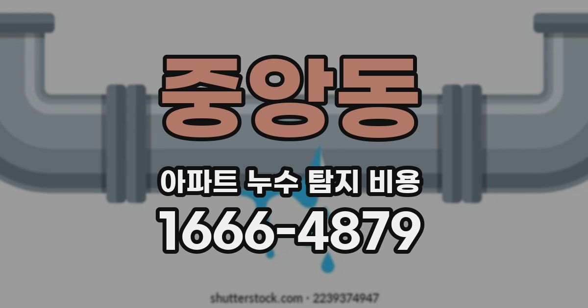 중앙동 아파트 누수 탐지 비용
