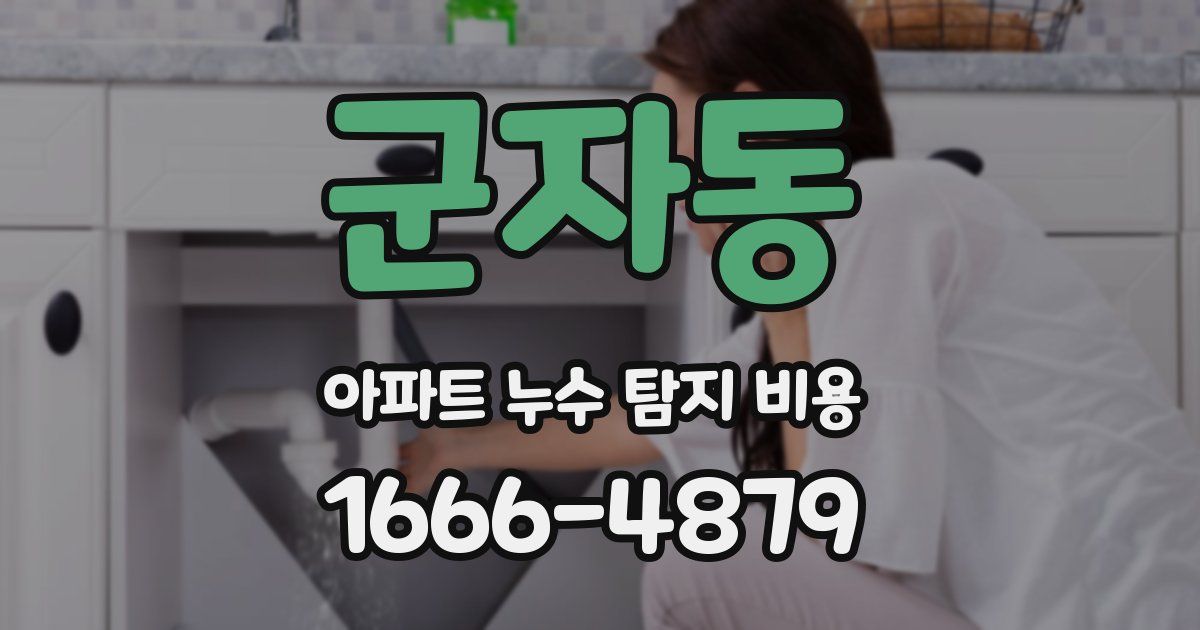 군자동 아파트 누수 탐지 비용