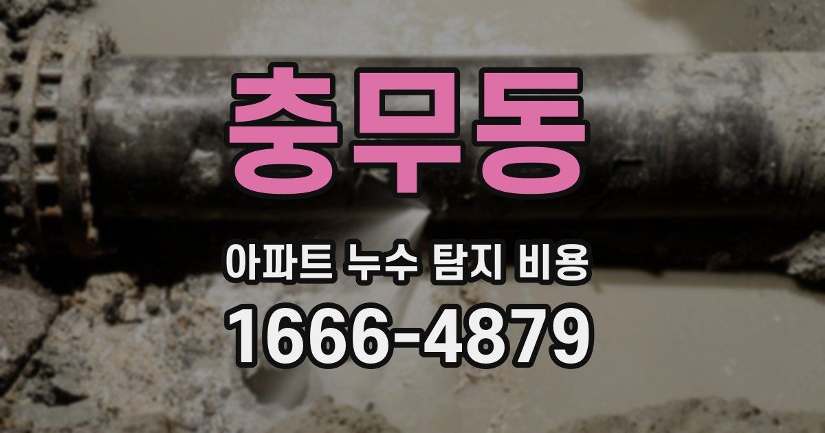 충무동 아파트 누수 탐지 비용