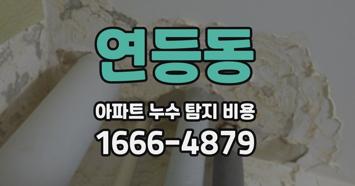 연등동 아파트 누수 탐지 비용