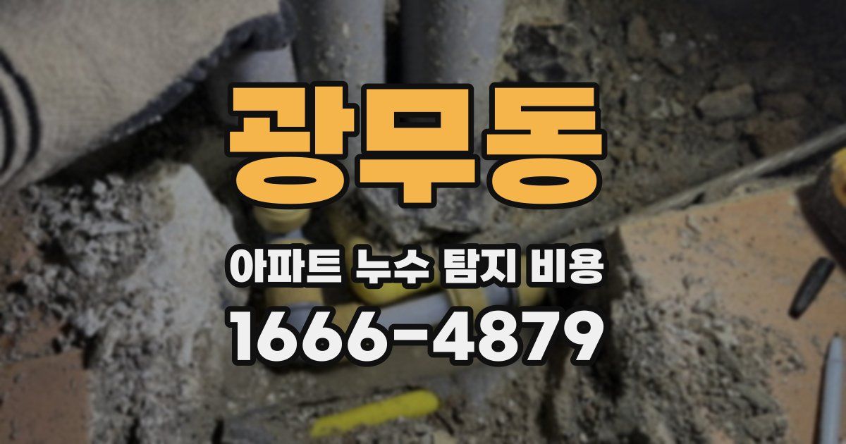 광무동 아파트 누수 탐지 비용