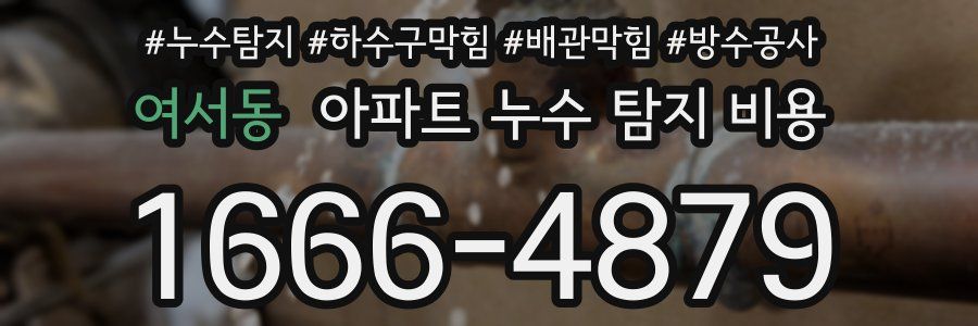 여서동 아파트 누수 탐지 비용