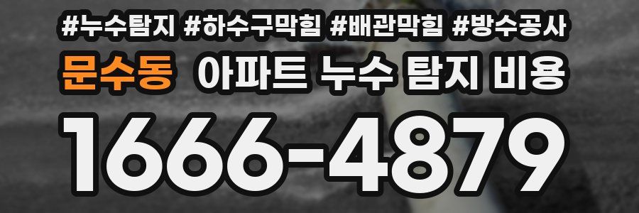 문수동 아파트 누수 탐지 비용