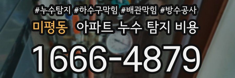 미평동 아파트 누수 탐지 비용