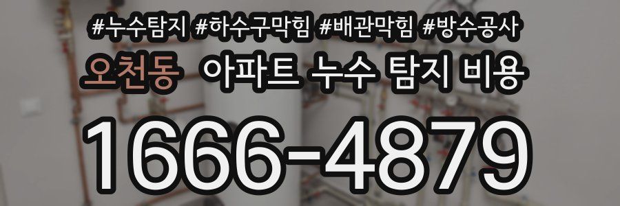 오천동 아파트 누수 탐지 비용