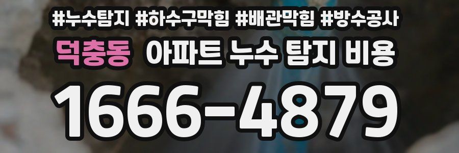 덕충동 아파트 누수 탐지 비용