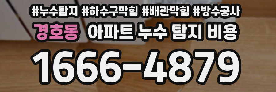 경호동 아파트 누수 탐지 비용