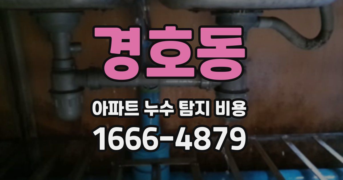 경호동 아파트 누수 탐지 비용