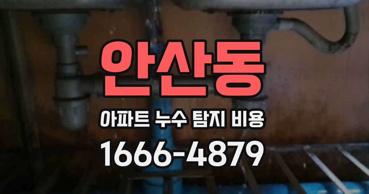 안산동 아파트 누수 탐지 비용