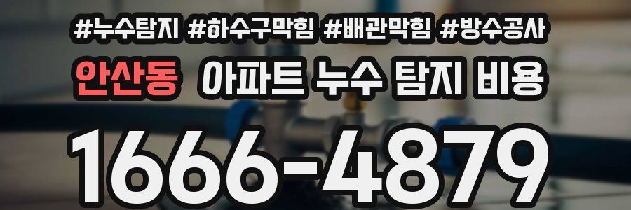 안산동 아파트 누수 탐지 비용