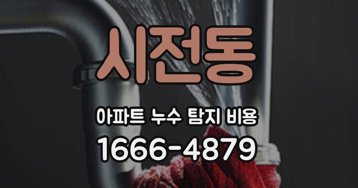 시전동 아파트 누수 탐지 비용