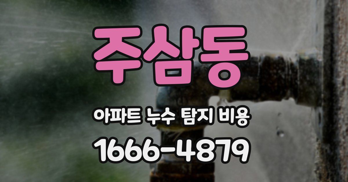 주삼동 아파트 누수 탐지 비용