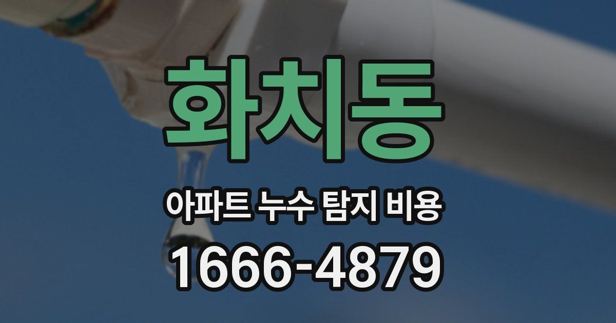 화치동 아파트 누수 탐지 비용