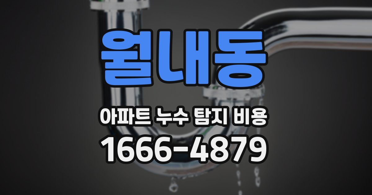 월내동 아파트 누수 탐지 비용