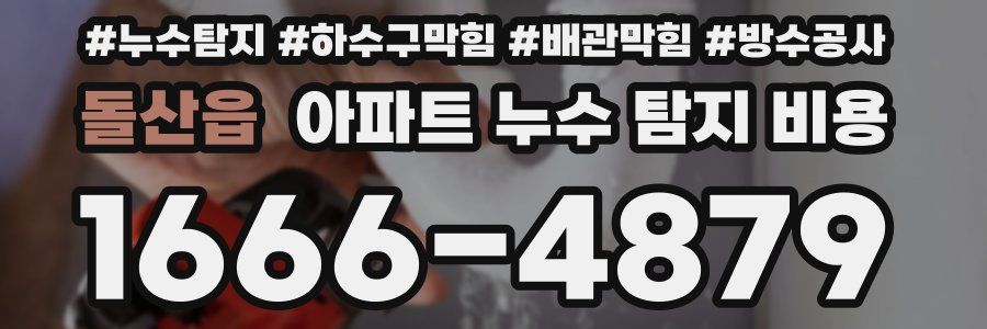 돌산읍 아파트 누수 탐지 비용