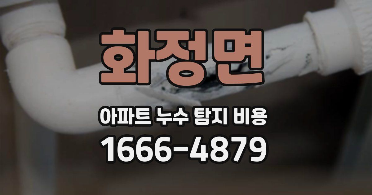 화정면 아파트 누수 탐지 비용