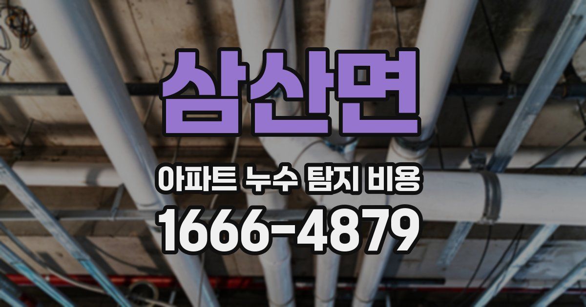 삼산면 아파트 누수 탐지 비용