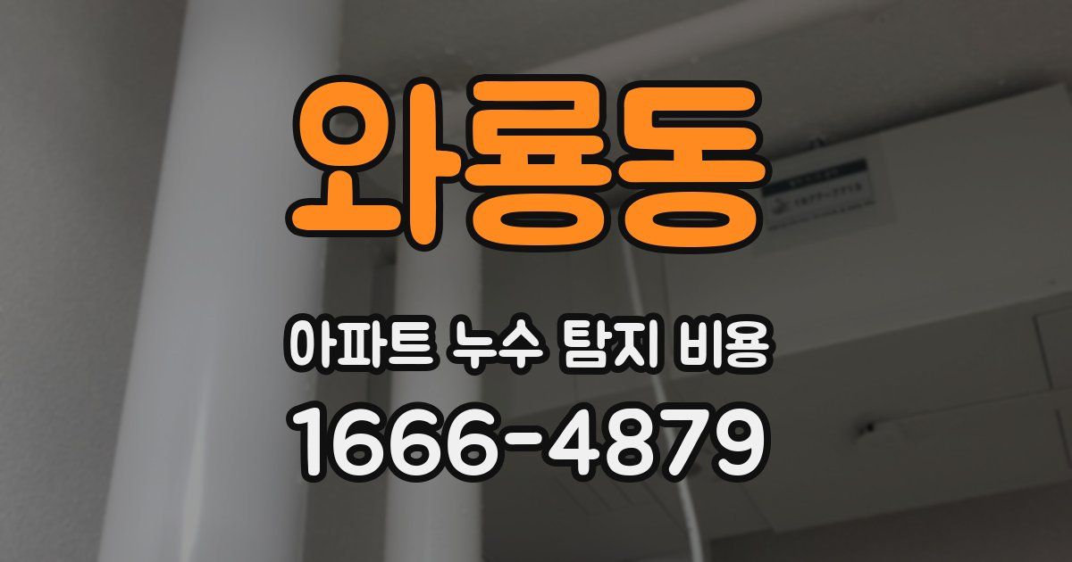 와룡동 아파트 누수 탐지 비용