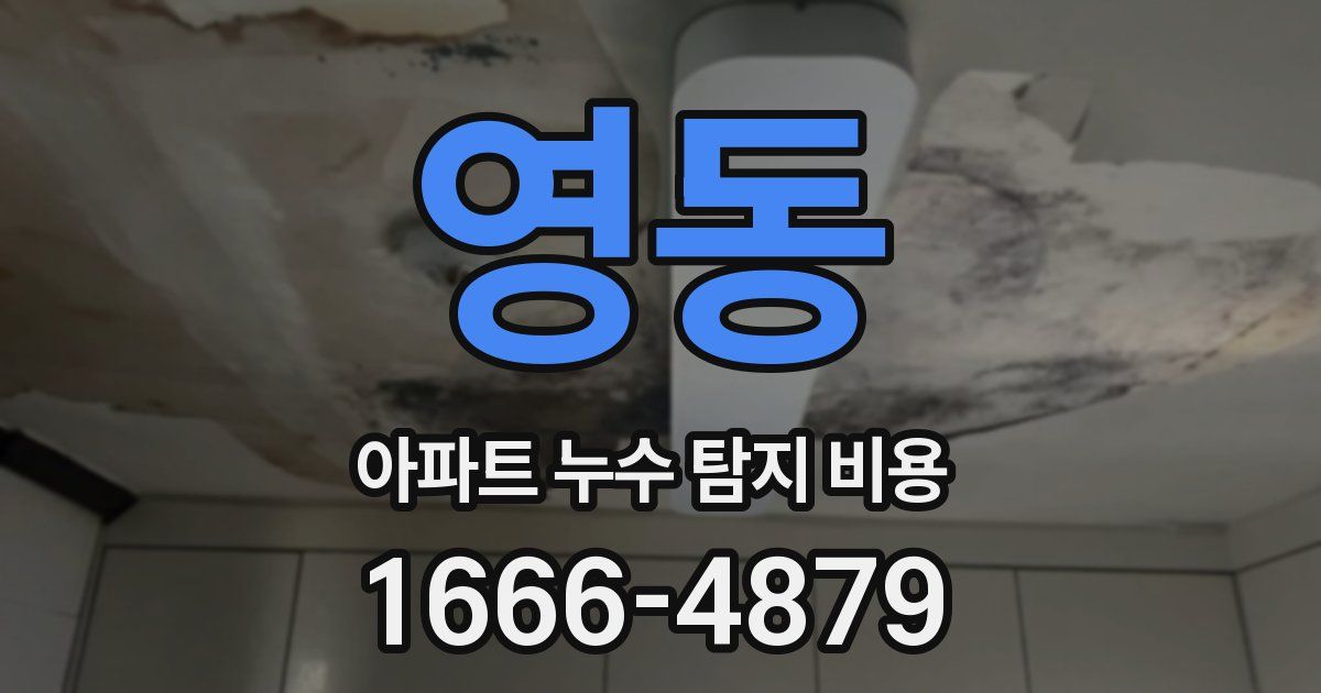 영동 아파트 누수 탐지 비용