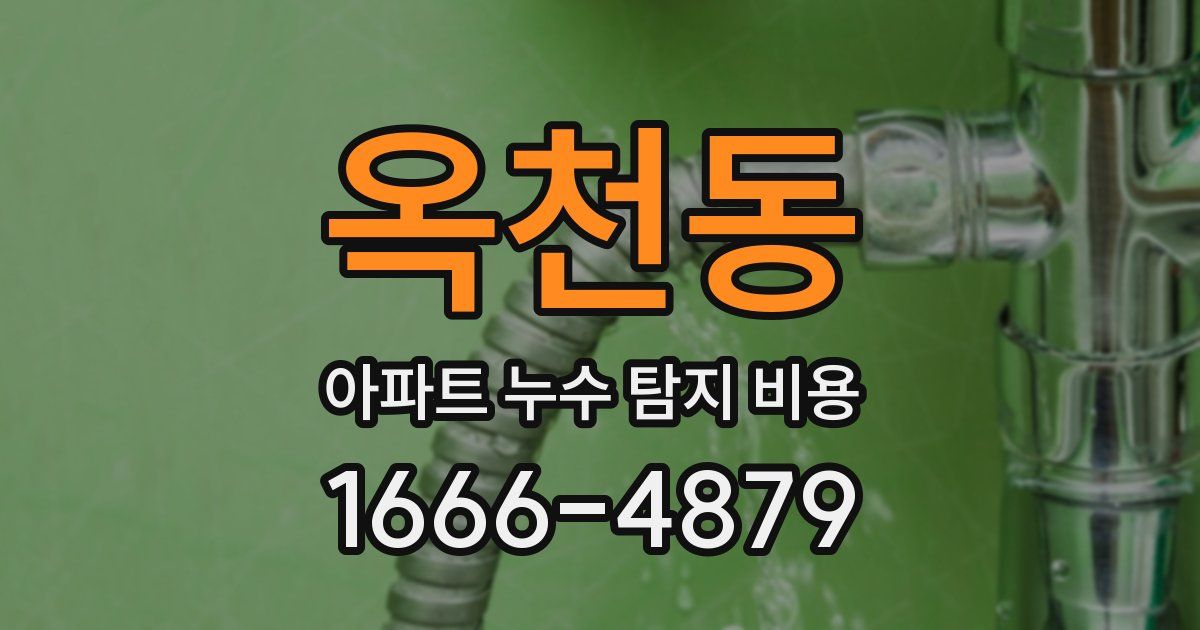 옥천동 아파트 누수 탐지 비용