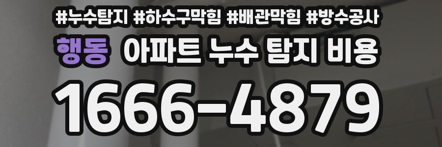 행동 아파트 누수 탐지 비용
