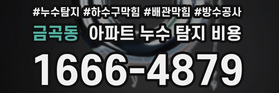 금곡동 아파트 누수 탐지 비용