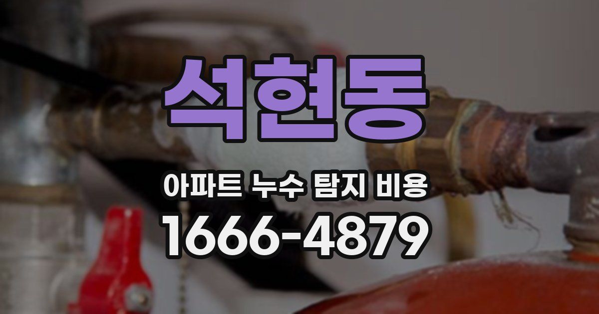 석현동 아파트 누수 탐지 비용