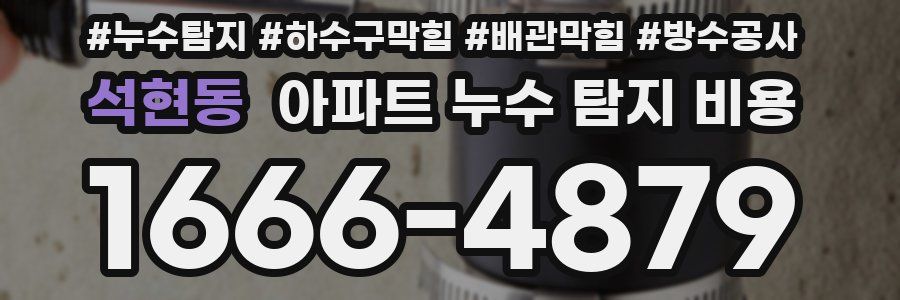 석현동 아파트 누수 탐지 비용