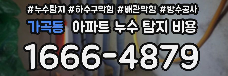 가곡동 아파트 누수 탐지 비용