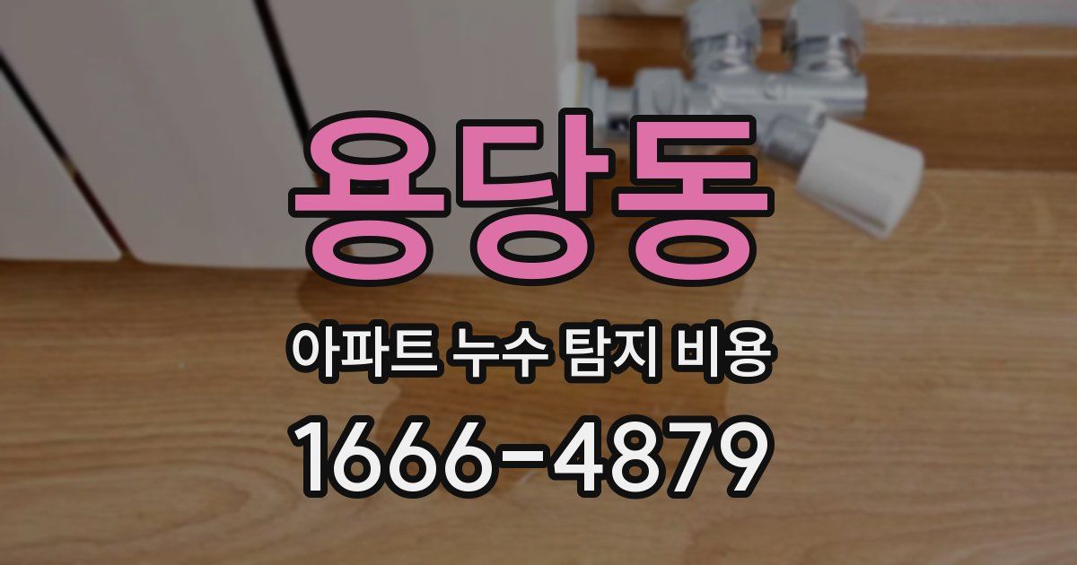 용당동 아파트 누수 탐지 비용