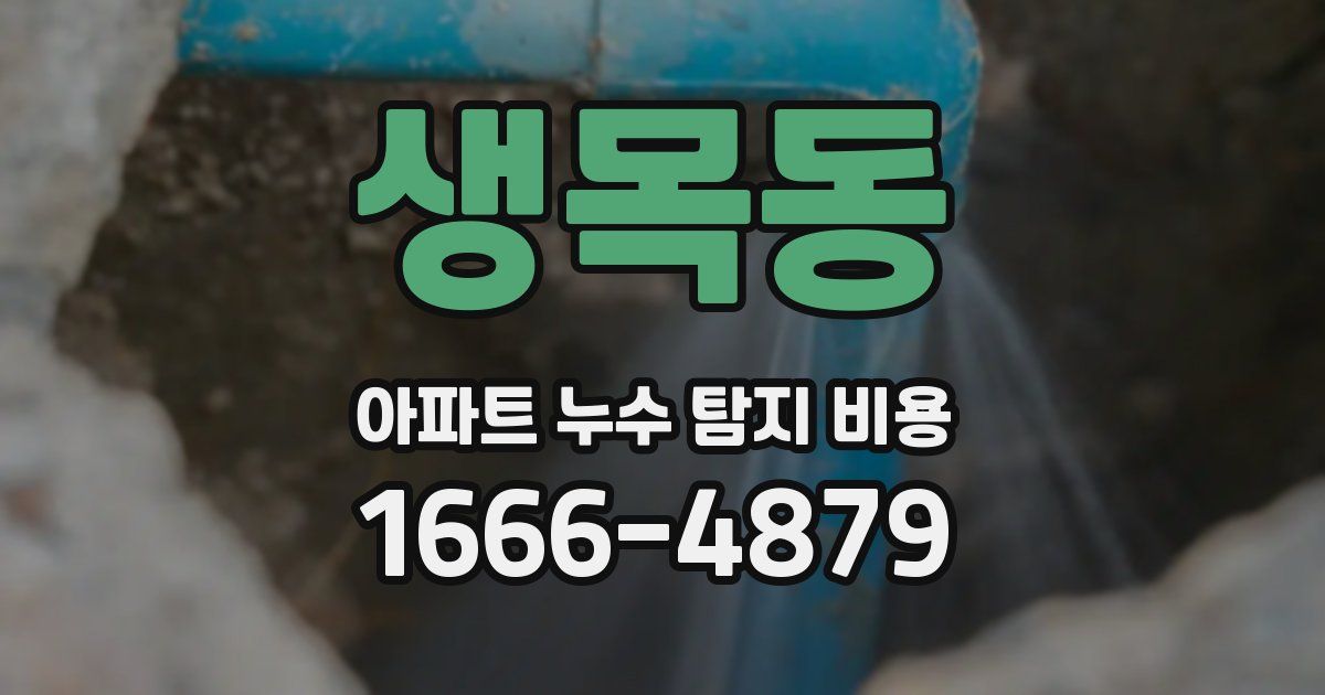 생목동 아파트 누수 탐지 비용