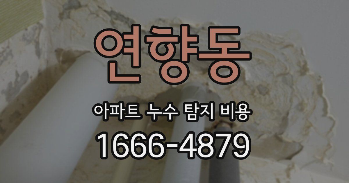 연향동 아파트 누수 탐지 비용