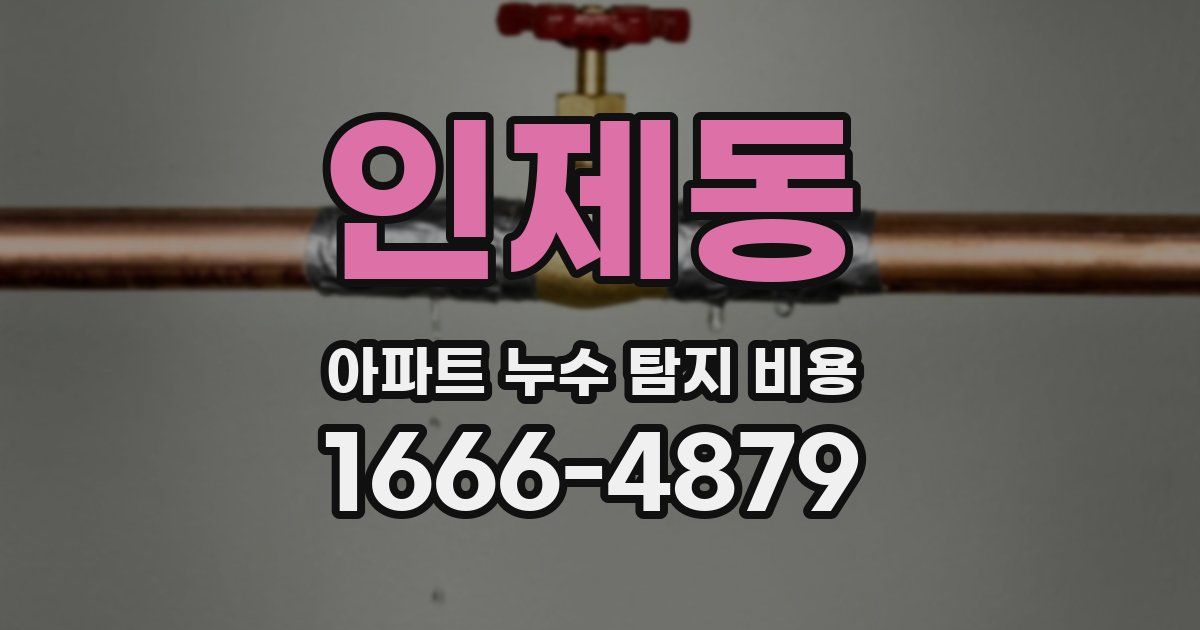 인제동 아파트 누수 탐지 비용