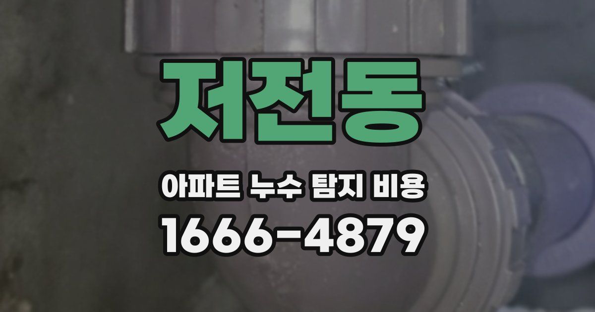 저전동 아파트 누수 탐지 비용