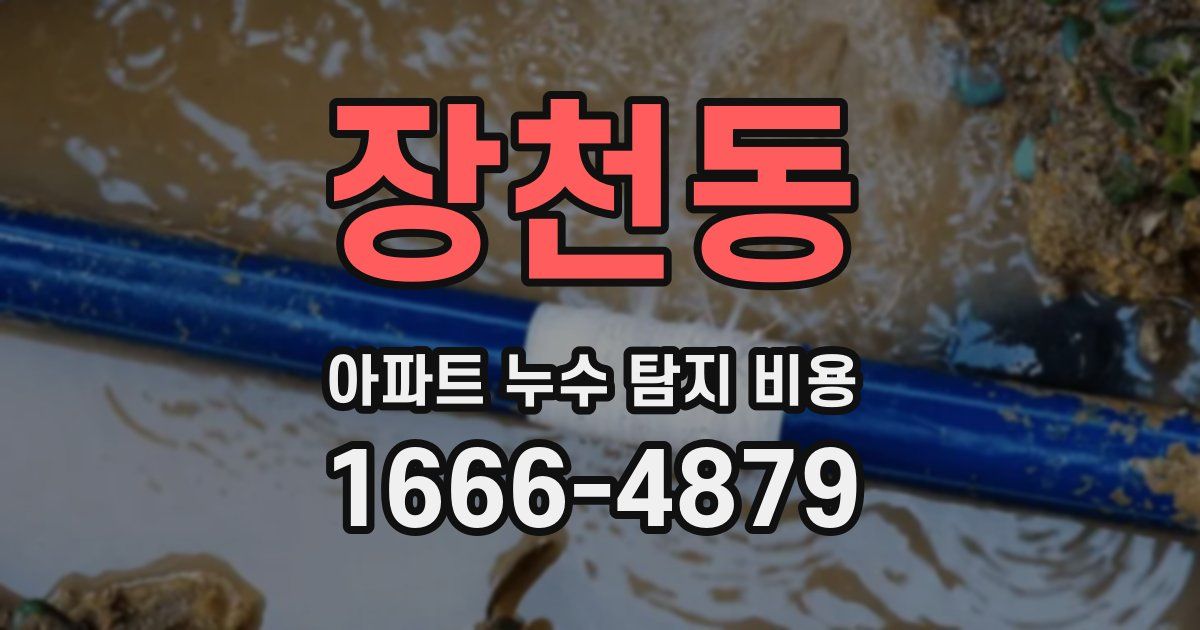 장천동 아파트 누수 탐지 비용