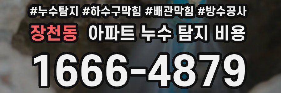 장천동 아파트 누수 탐지 비용