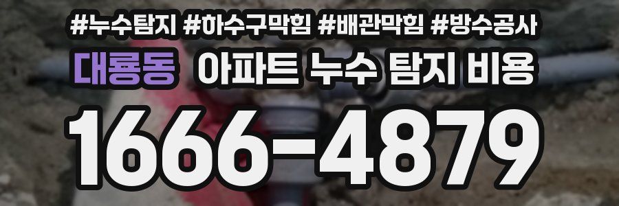 대룡동 아파트 누수 탐지 비용