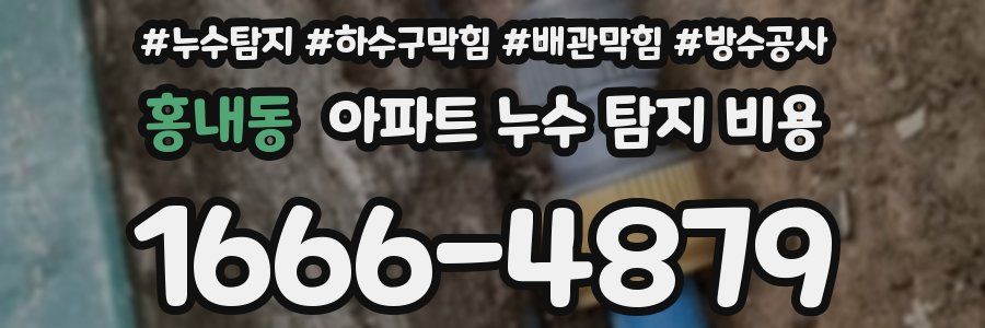 홍내동 아파트 누수 탐지 비용