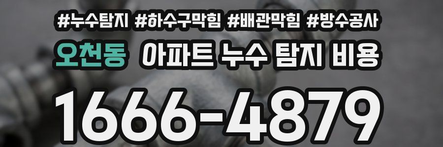 오천동 아파트 누수 탐지 비용