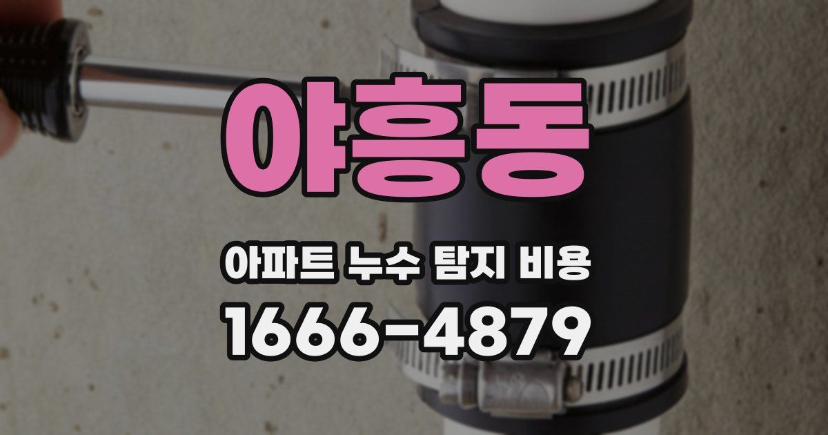 야흥동 아파트 누수 탐지 비용