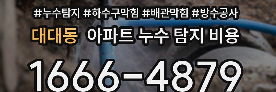 대대동 아파트 누수 탐지 비용