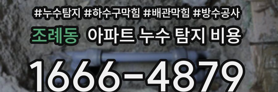 조례동 아파트 누수 탐지 비용