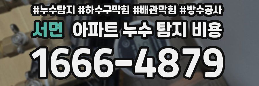 서면 아파트 누수 탐지 비용