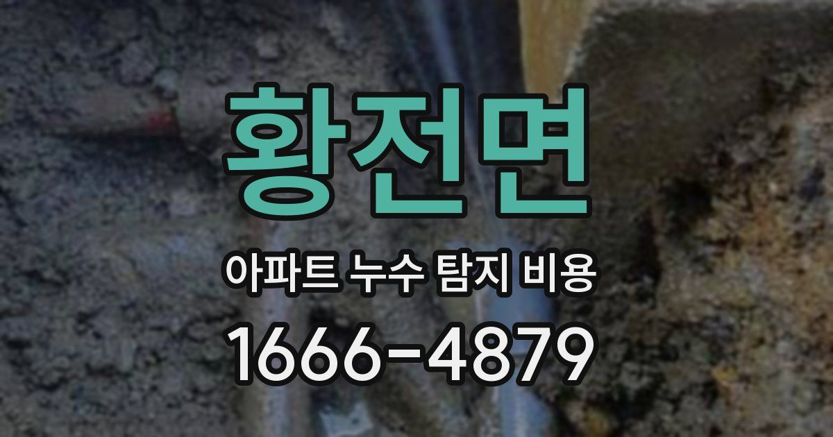 황전면 아파트 누수 탐지 비용