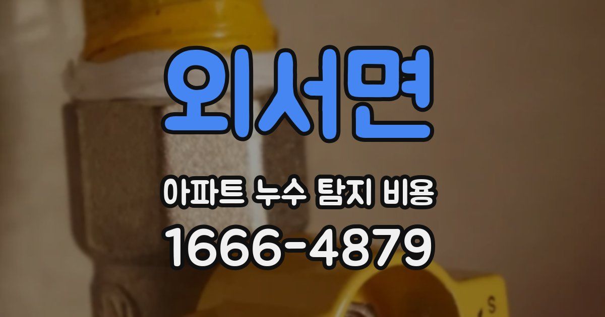 외서면 아파트 누수 탐지 비용