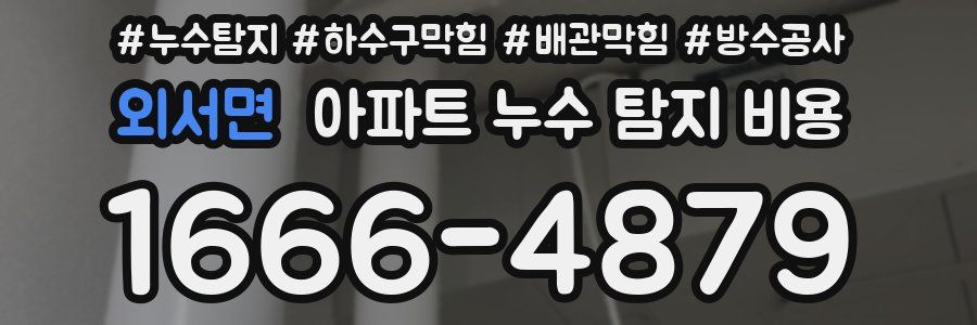 외서면 아파트 누수 탐지 비용