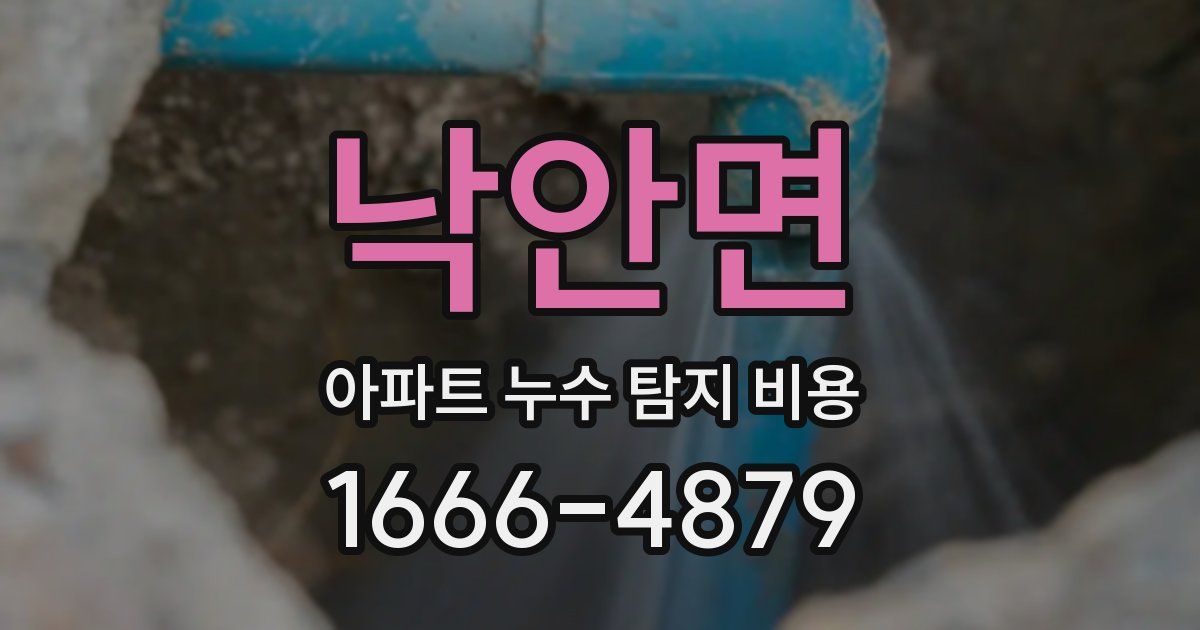 낙안면 아파트 누수 탐지 비용